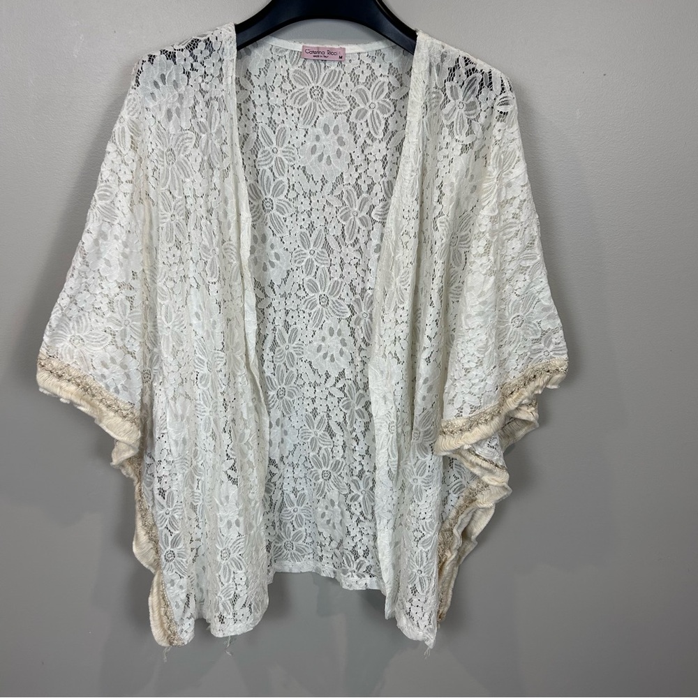 Elegant Lace Women Swim Coverup - Cream